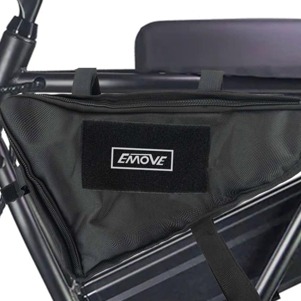 EMOVE RoadRunner V3 storage bag attached to frame