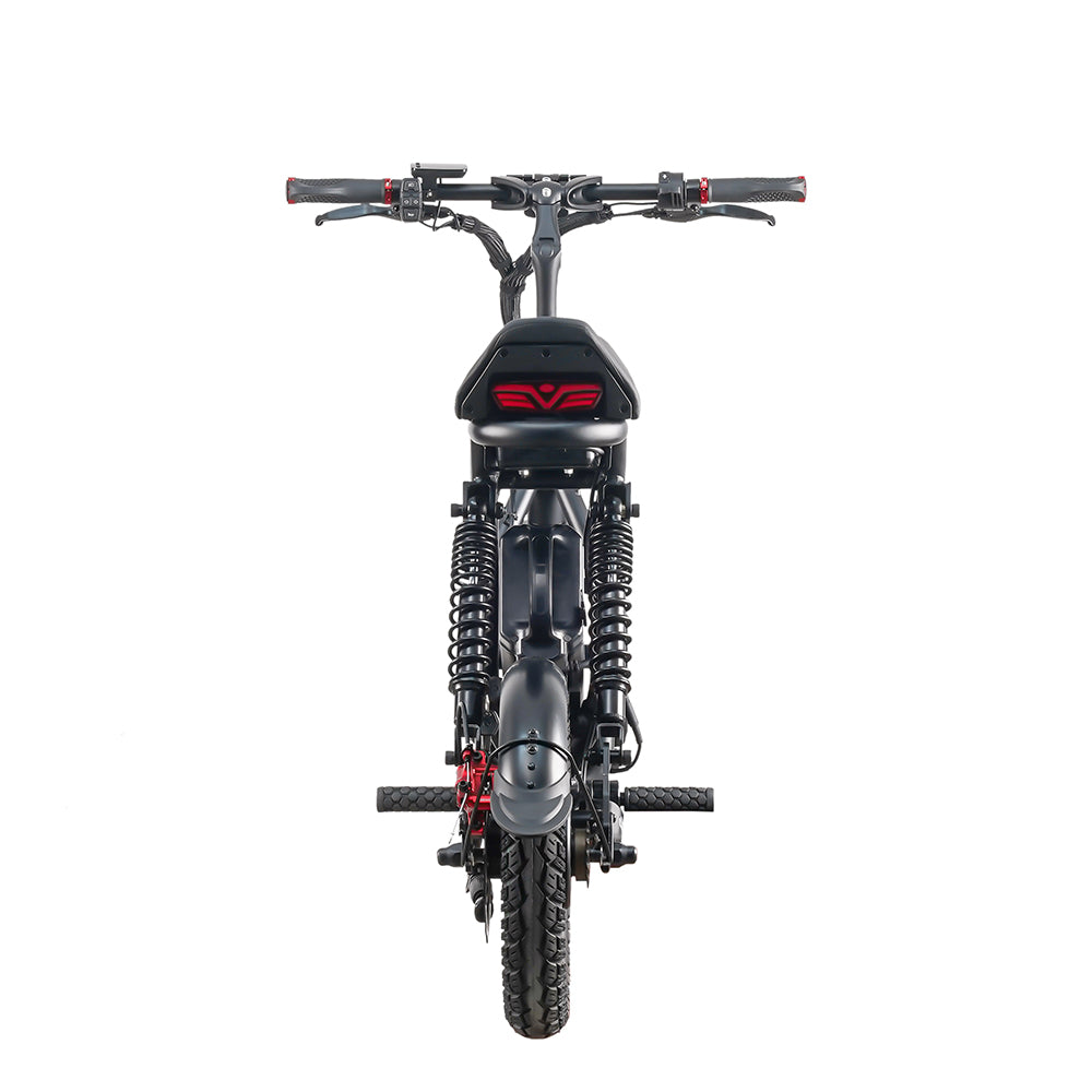 Back view of EMOVE RoadRunner V3 showing taillight and frame