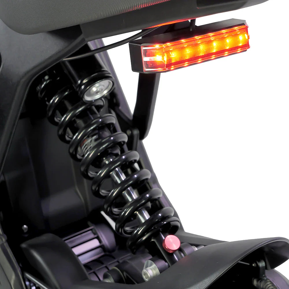 Taillight for E Ride Pro SS, mounted and illuminated