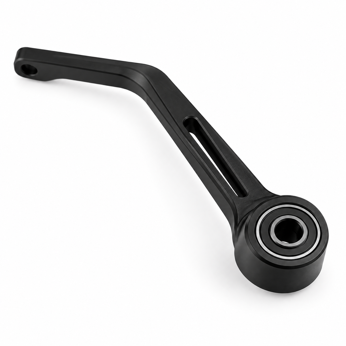 Mirror arm with its slotted design and bar-end hub