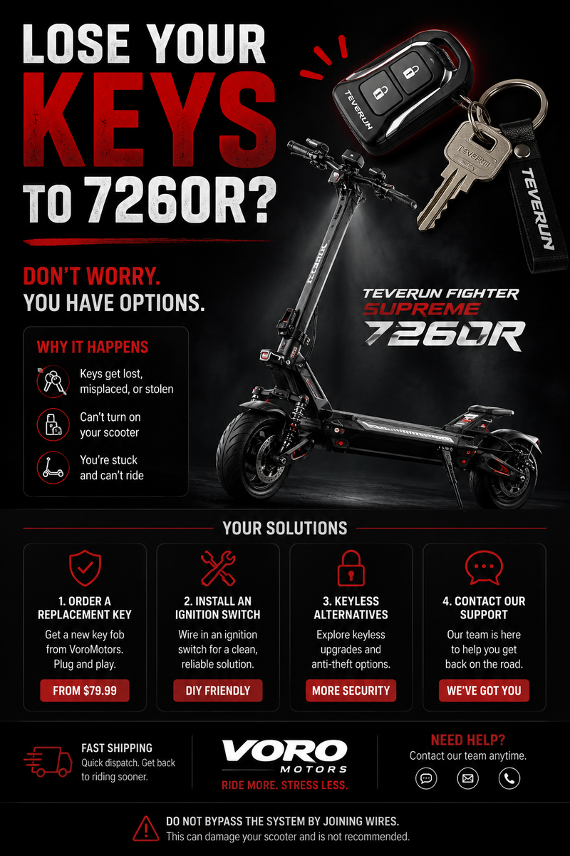 Teverun Fighter Supreme 7260R with lost keys, what to do guide by VoroMotors