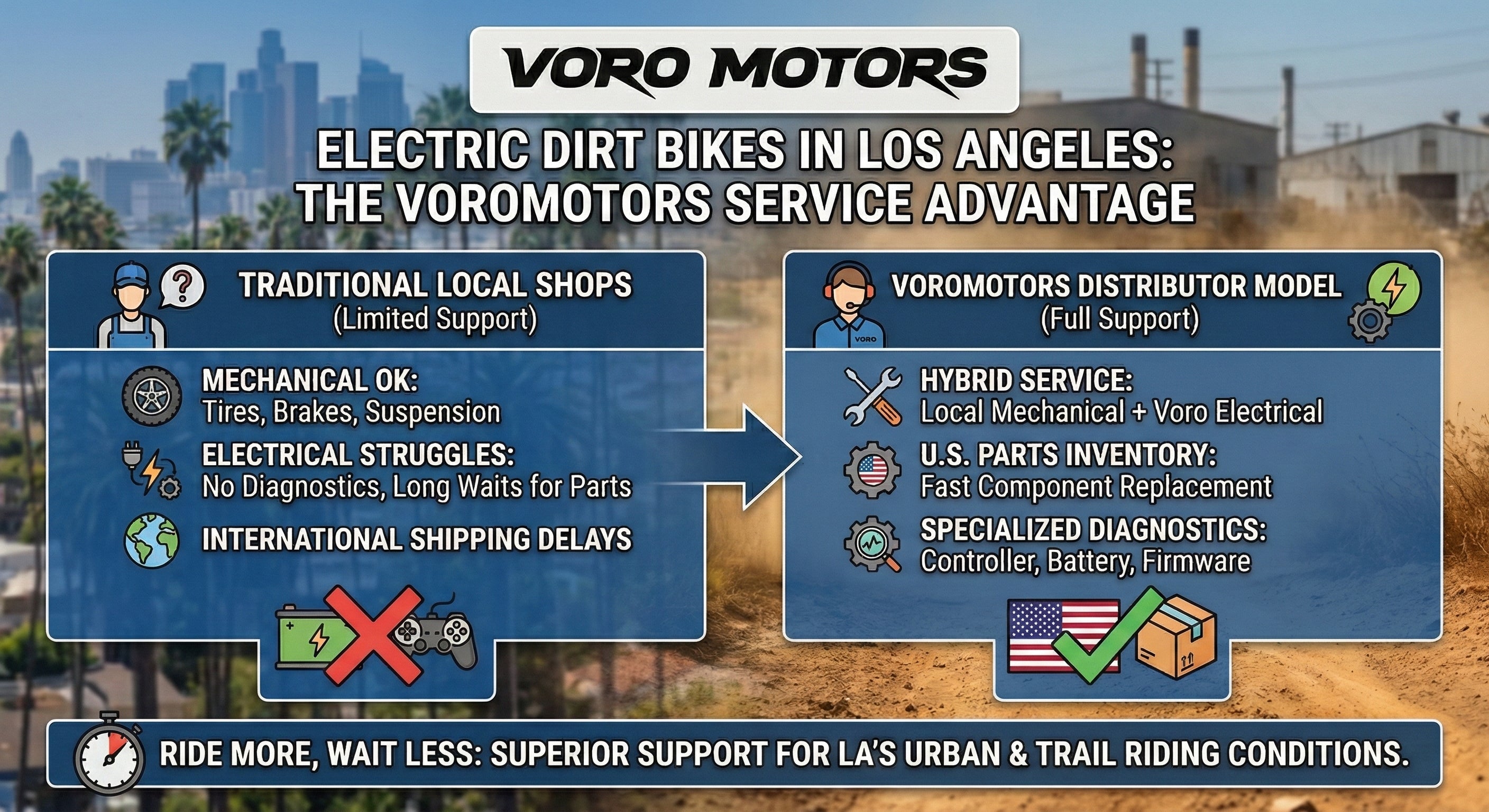Electric Dirt Bike Dealer in Los Angeles: Sales & Service Support