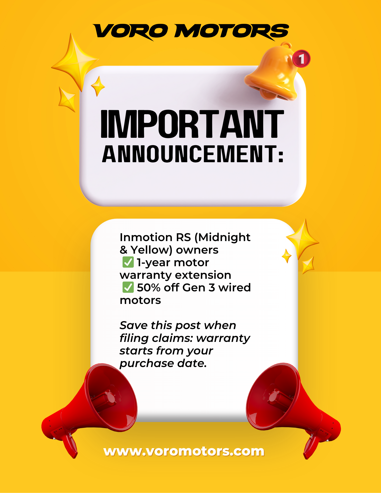 🚨 Inmotion RS Motor Warranty Extended — A Message to Our Riders