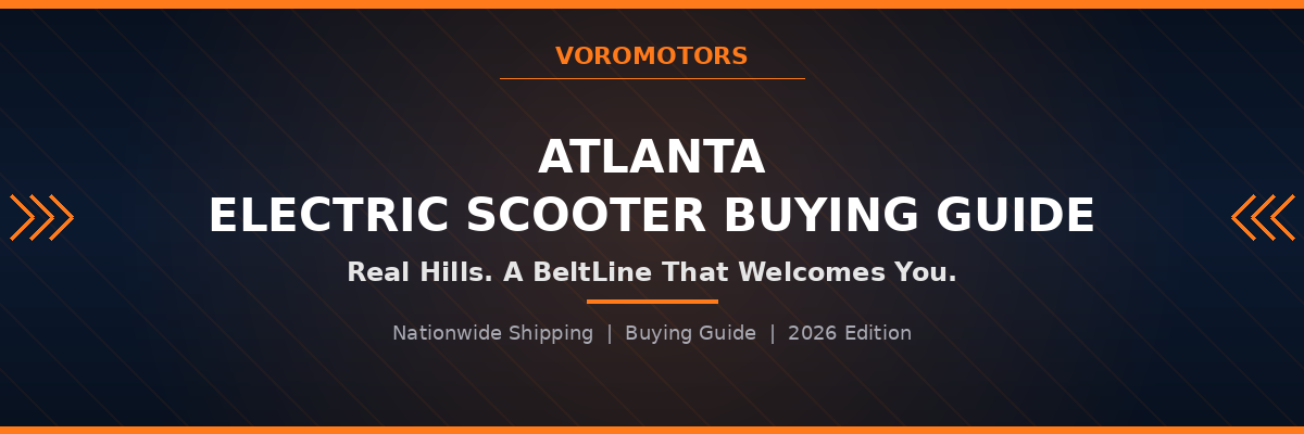 Atlanta electric scooter buying guide header graphic, VoroMotors