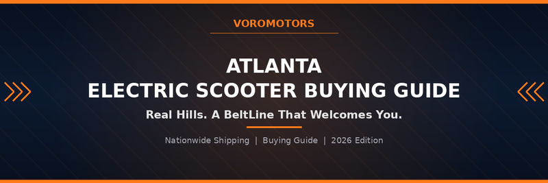 Atlanta electric scooter buying guide header graphic, VoroMotors