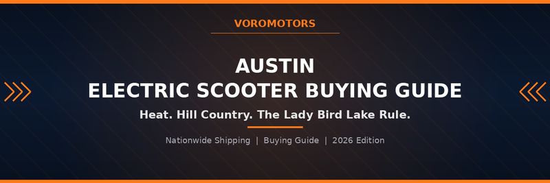 Austin electric scooter buying guide header graphic, VoroMotors