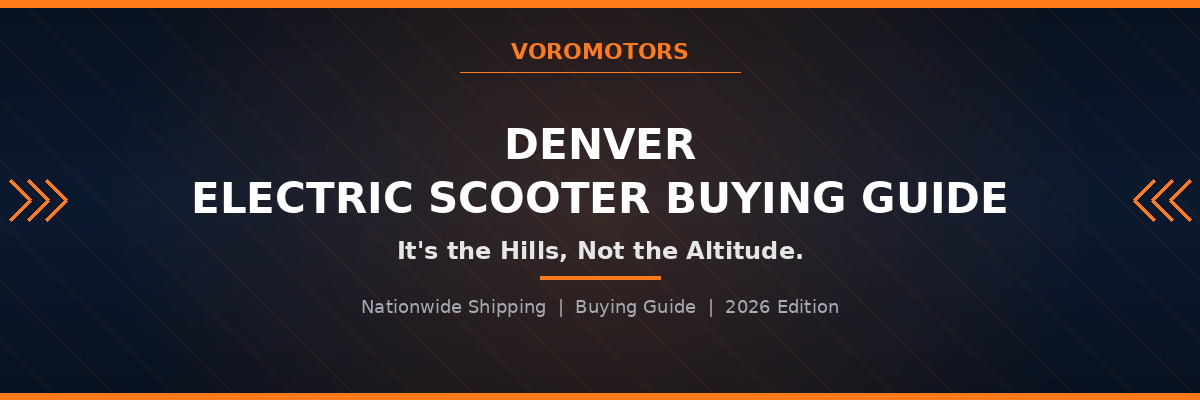 Denver electric scooter buying guide header graphic, VoroMotors