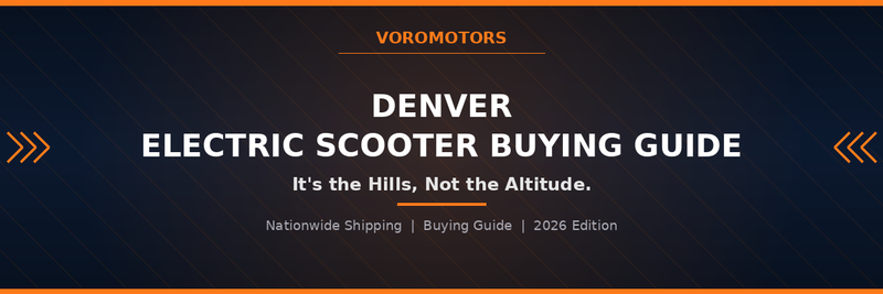 Denver electric scooter buying guide header graphic, VoroMotors