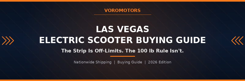 Las Vegas electric scooter buying guide header graphic, VoroMotors