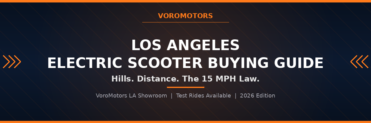 Los Angeles electric scooter buying guide header graphic, VoroMotors