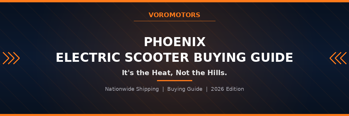 Phoenix electric scooter buying guide header graphic, VoroMotors