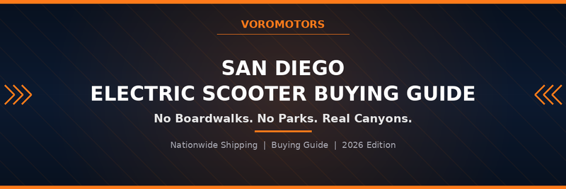 San Diego electric scooter buying guide header graphic, VoroMotors