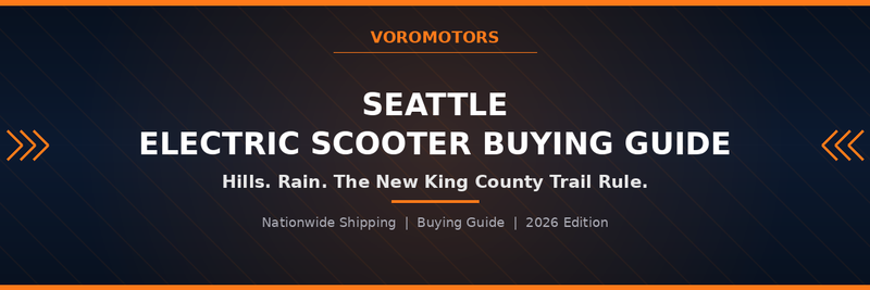 Seattle electric scooter buying guide header graphic, VoroMotors