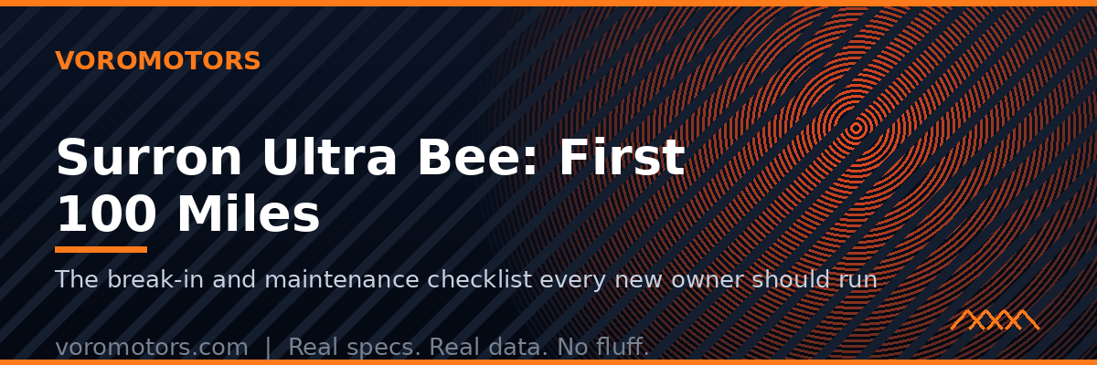 Surron Ultra Bee first 100 miles maintenance checklist header image