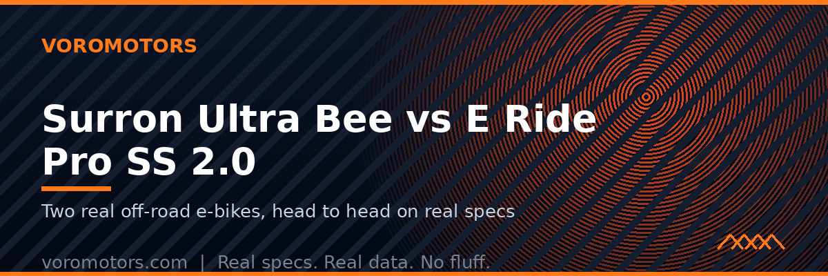 Surron Ultra Bee vs E Ride Pro SS 2.0 comparison header image