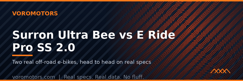 Surron Ultra Bee vs E Ride Pro SS 2.0 comparison header image