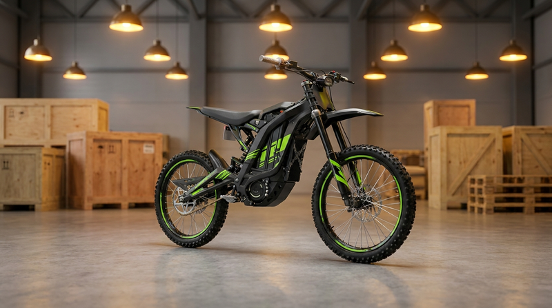 Arctic Leopard XE Pro R electric dirt bike ready to ship from the VoroMotors US warehouse