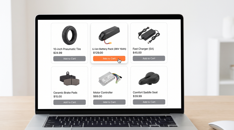 Point-and-click EMOVE Cruiser V2 parts store interface
