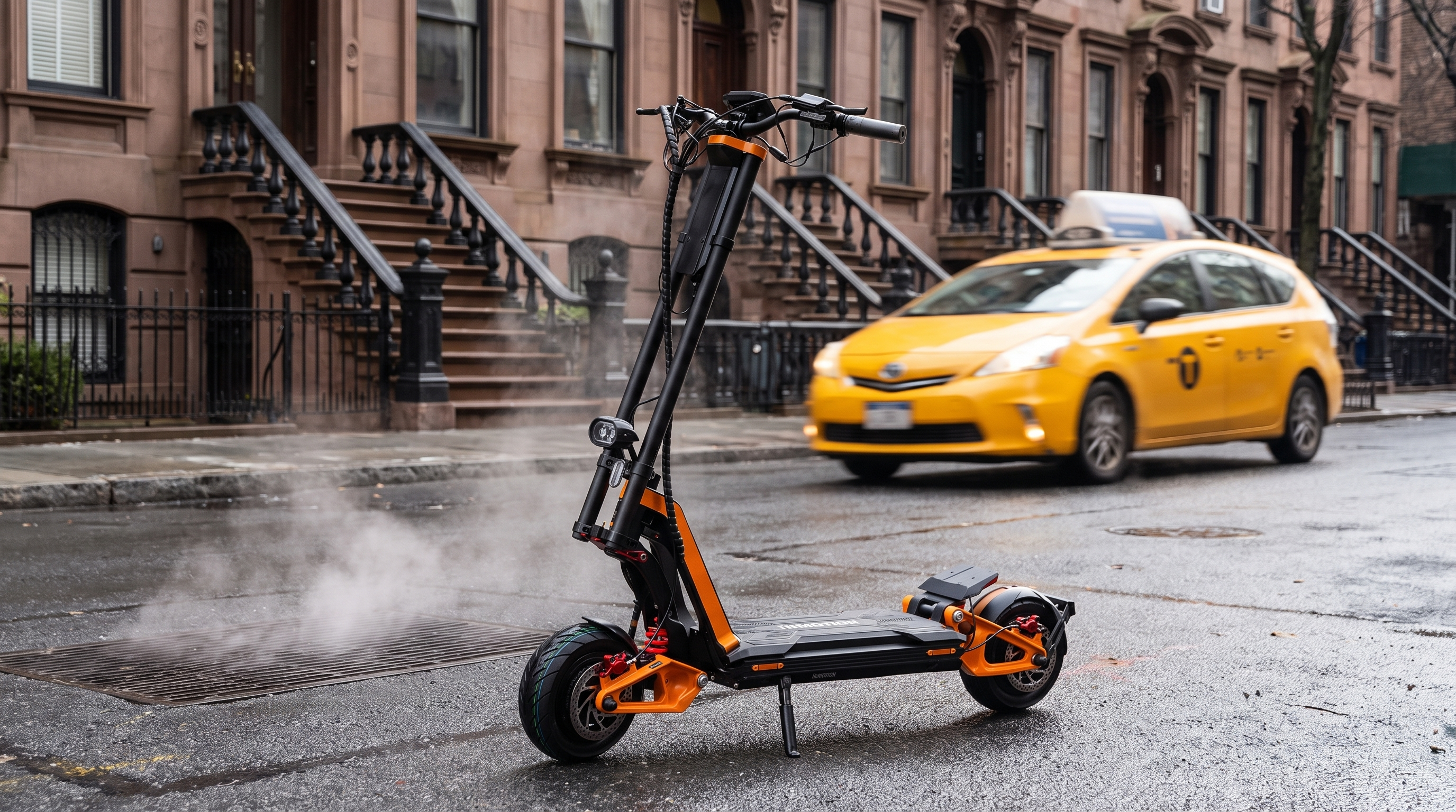 VoroMotors electric scooter on a New York City street