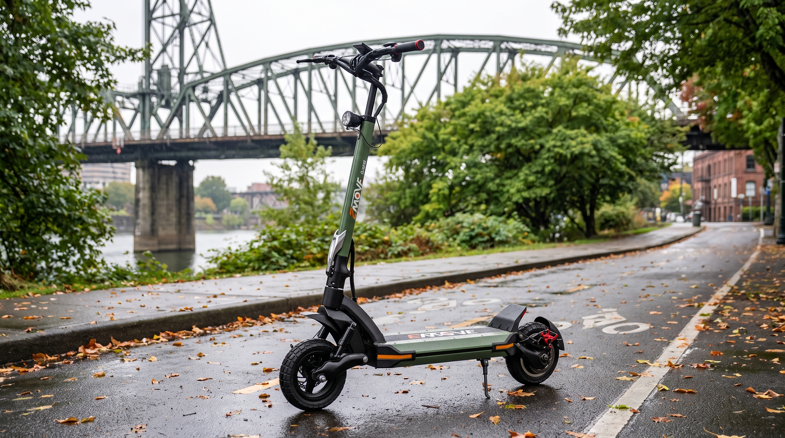 VoroMotors electric scooter on a Portland street