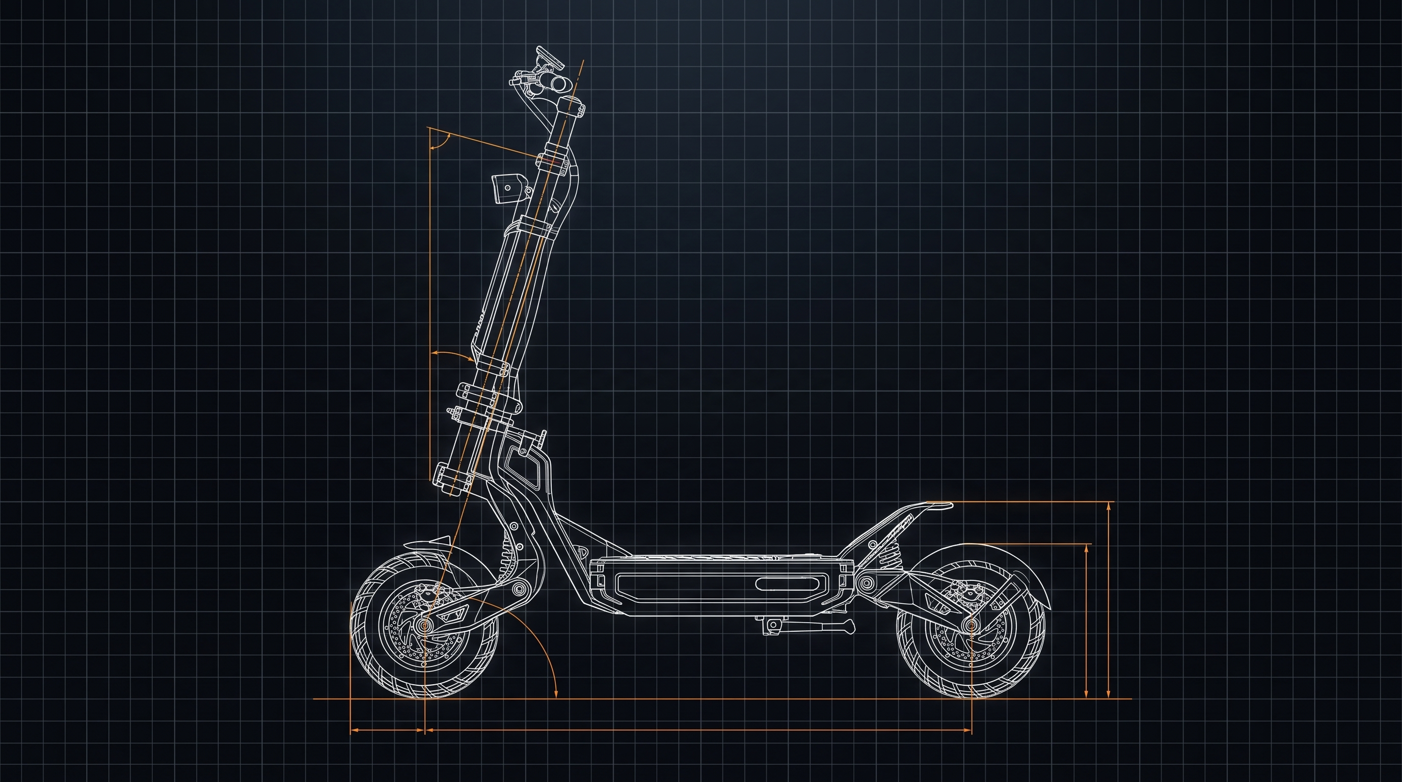 Hooga Daytona engineering blueprint showing steering geometry