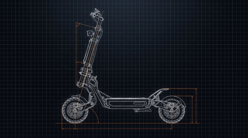 Hooga Daytona engineering blueprint showing steering geometry