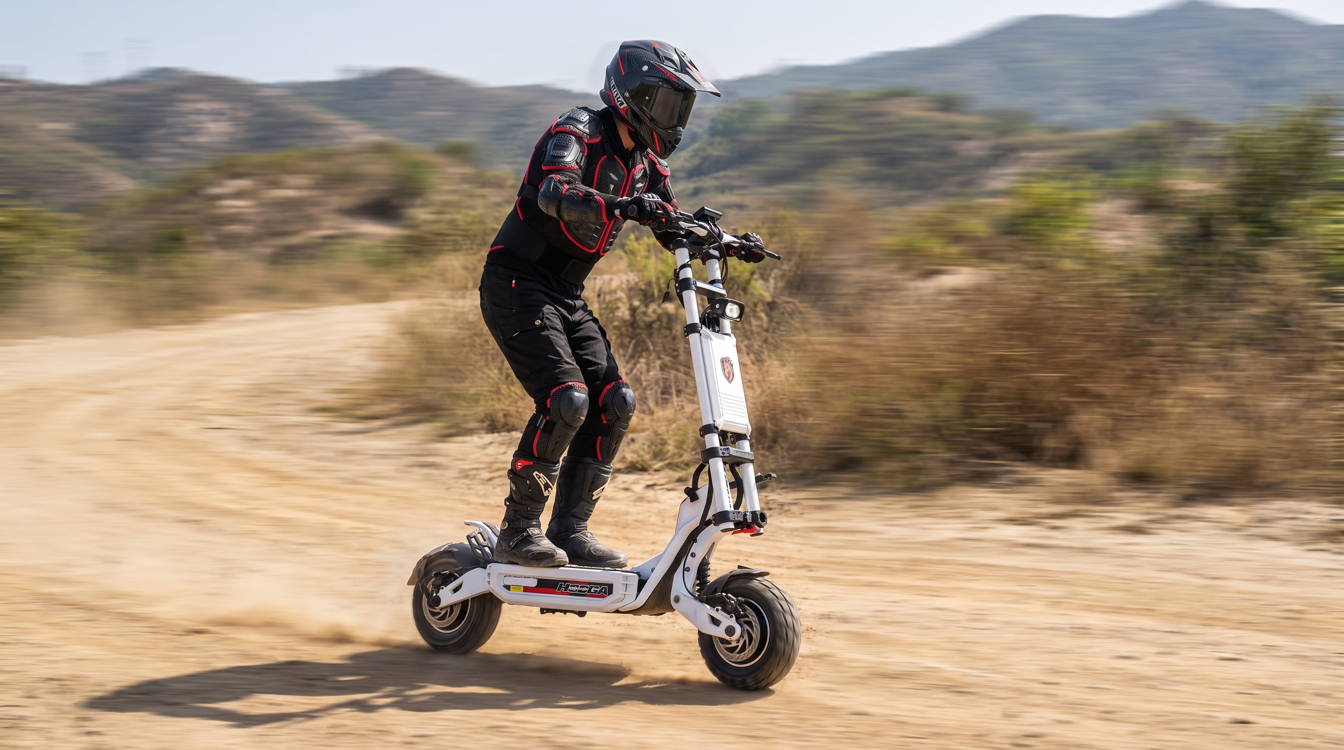 Hooga Daytona ridden at speed on a private off-road track