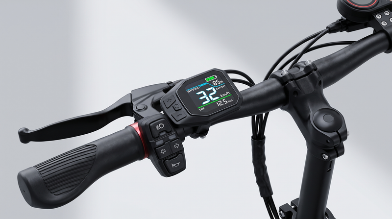 The new full-color display on the EMOVE RoadRunner V3 seated electric scooter