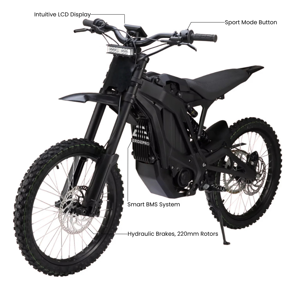 E Ride Pro SS Long Range Electric Dirt EBike 72V VORO MOTORS