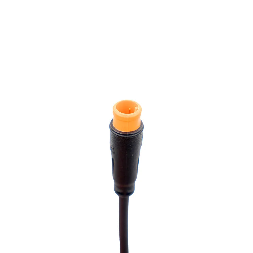 Close up of the orange 3 pin waterproof connector on the throttle lead