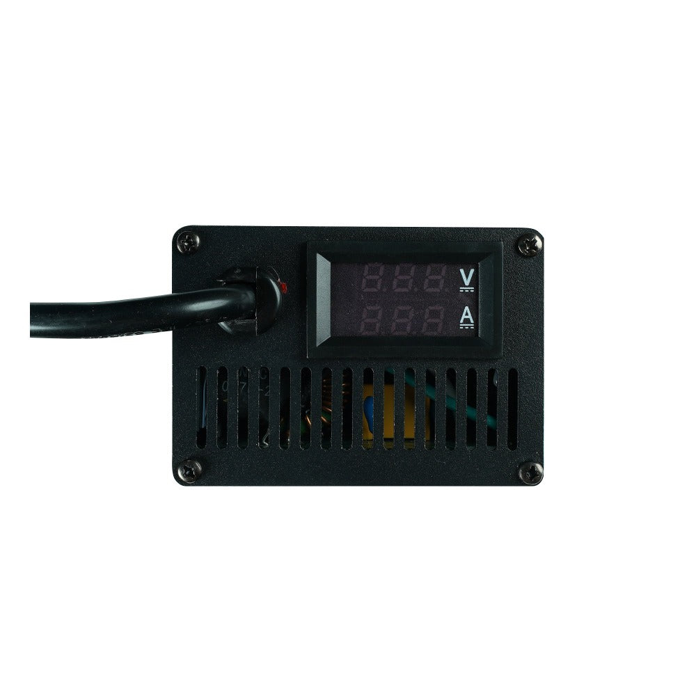 Fast charger volt and amp display