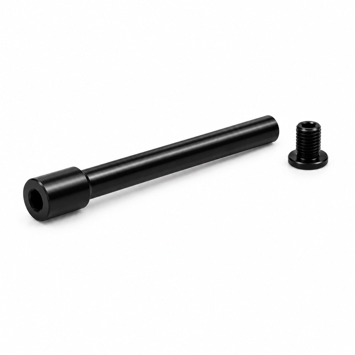Front axle and threaded end bolt for the Arctic Leopard XE Pro R, studio view