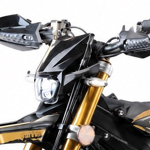 Front cover fitted on the Surron Ultra Bee above the headlight