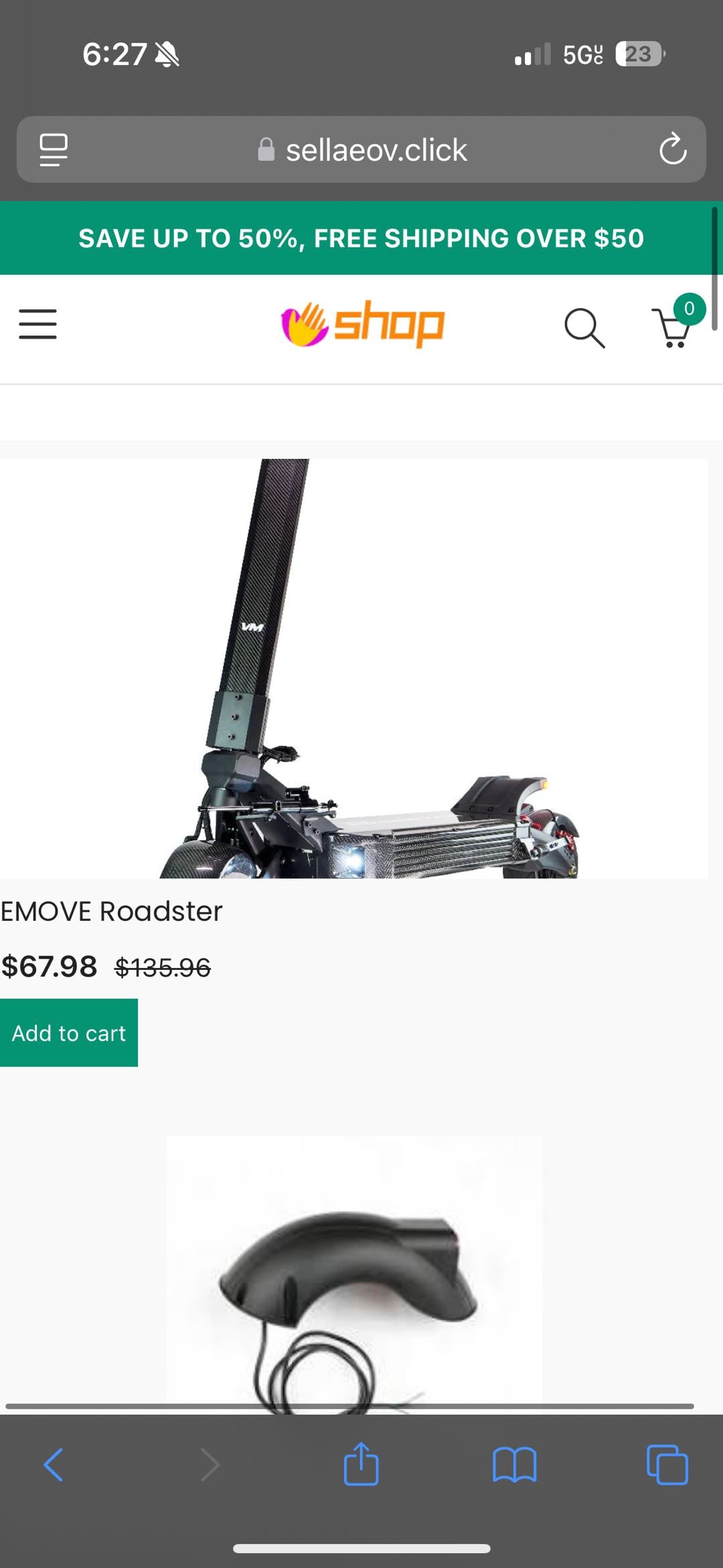 Screenshot of a fraudulent website copying the VoroMotors design