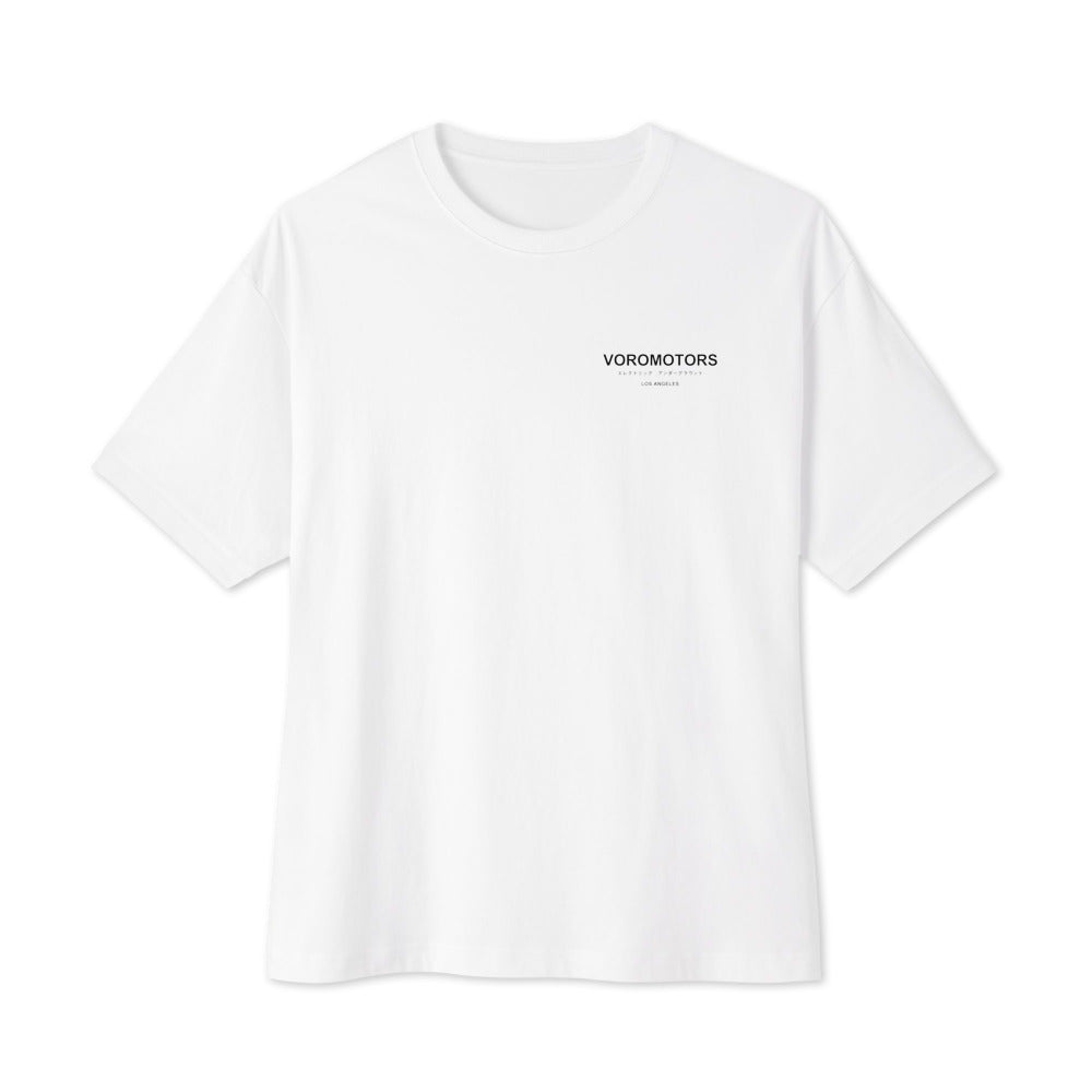 VM Cotton Oversized Underground Tee in white, front flat lay
