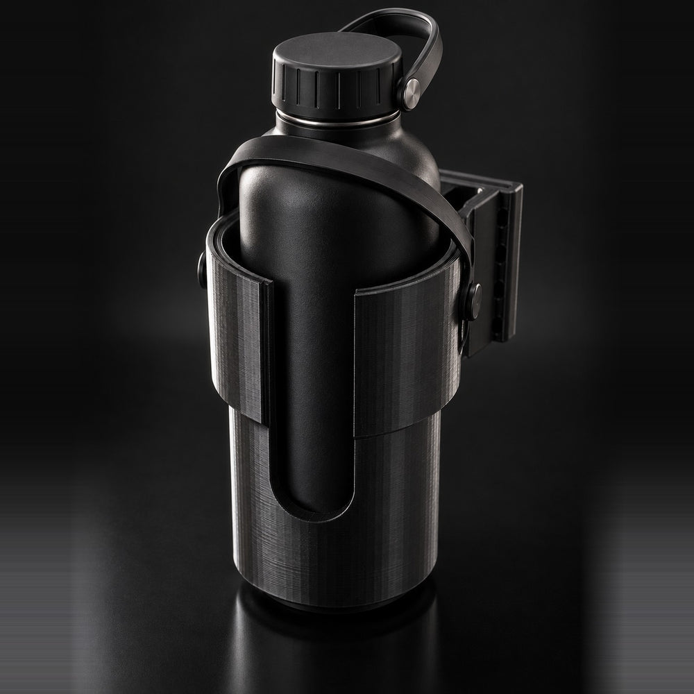 Scooter & E-Bike Cup Holder for 1L+ Bottles & Tumblers (Handlebar or Fork Mount)