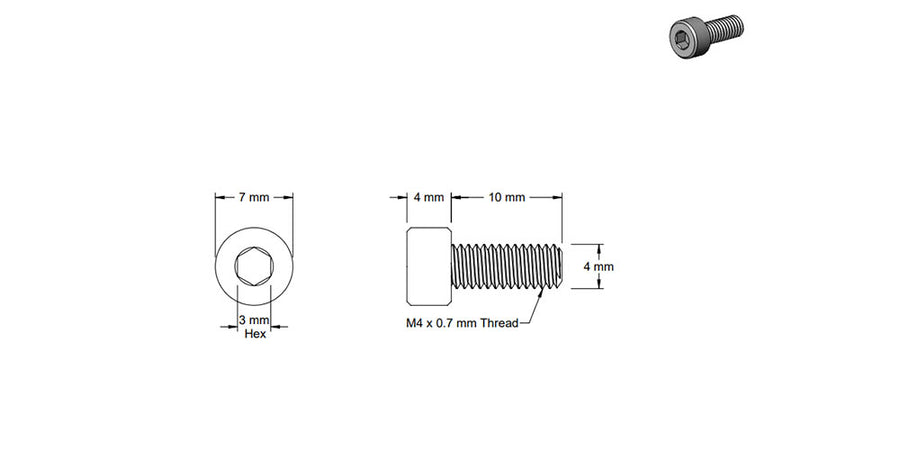 (6 Pack) M4x10mm Silver Socket Screw