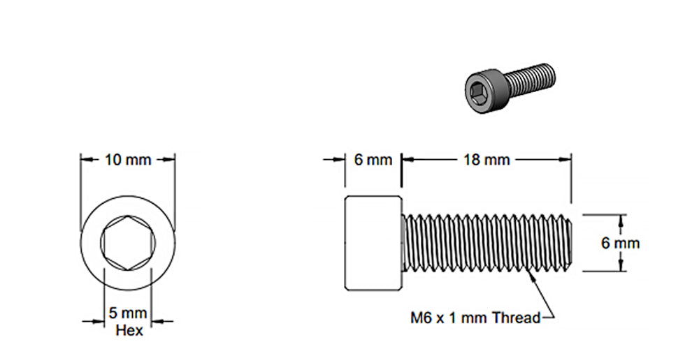 M6x18mm Black Socket Screw