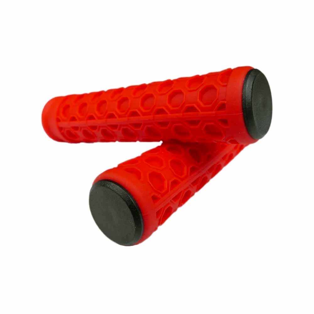 Textured Silicone Handlebar Grips - Red